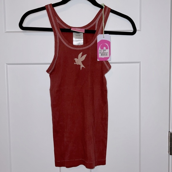 NWT One Teaspoon Bossa Red Bower Bird Singlet - Picture 2 of 7